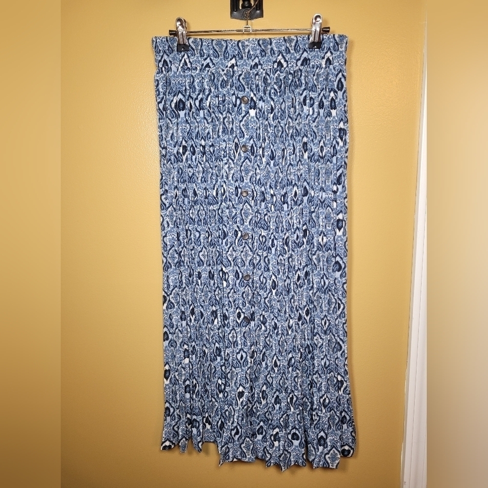 Vintage VTG Orvis Pleated Accordion Maxi Skirt sz M
